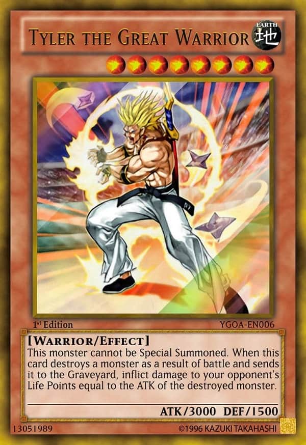 Tyler the Great Warrior là 1 trong những lá yugioh hiếm nhất thế giới