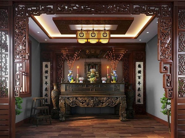 Cách bài trí bàn thờ gia tiên cho gia đình hưng thịnh, cát tường